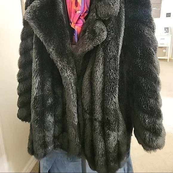 Vintage mob wife possibly Faux fur coat jacket maximalist goth party holidays - Picture 4 of 11